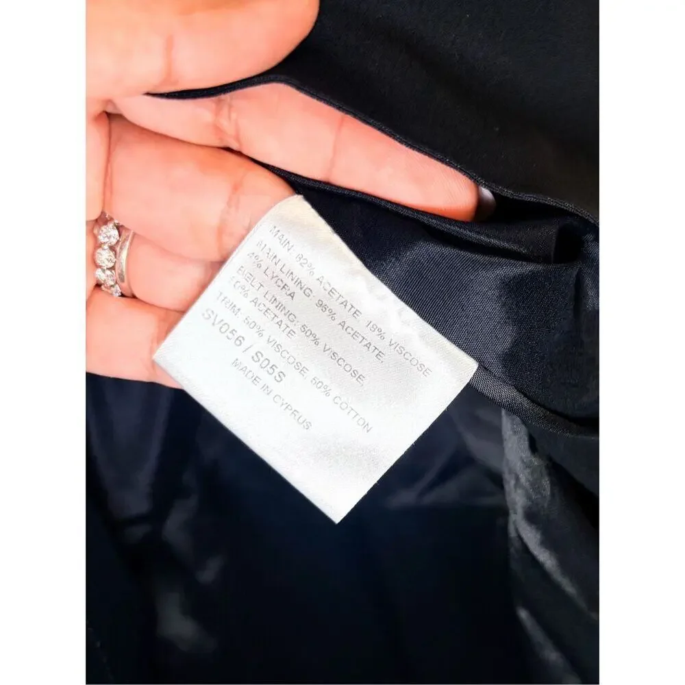 Karen Millen Women's Paneled Bow Belted Flared Hem Mini Skirt Black Size 6